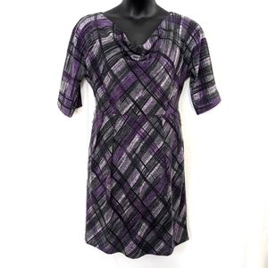 Jessica Howard purple and gray plaid dress